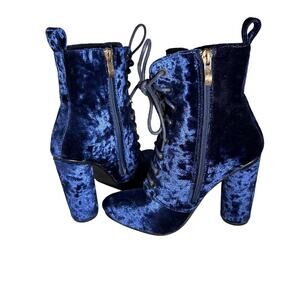 Catherine Malandrino Burnout Velvet Heel Bootie 6.5 Witchy Y2K Whimsigoth Vampy